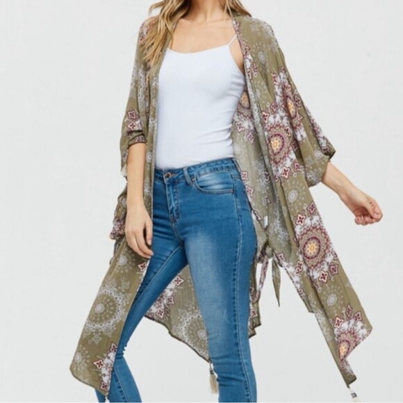 ALTAR'D STATE Ridley Kimono Oversized Boho With Tassels Size S/M - Picture 1 of 10